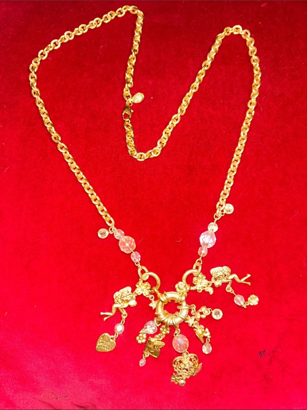 Kirks Folly Vintage Gold Fairy Charm Necklace!!!